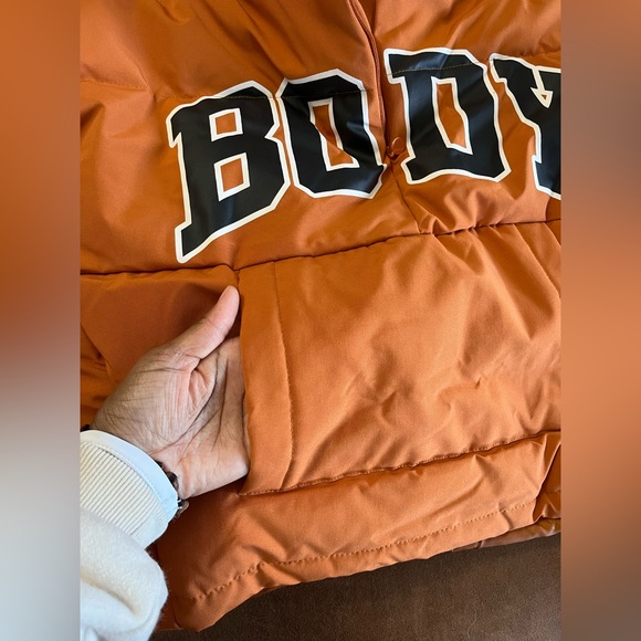 Body by Raven Tracy Orange Half Zip Puffer Jacket size Small - Picture 9 of 12